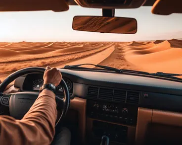 Guests enjoying sunrise photography in Dubai desert safari